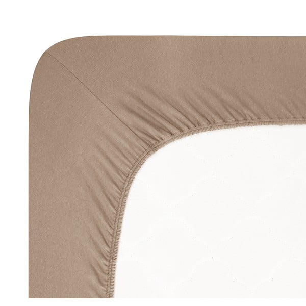 Cearceaf maro din jerseu cu elastic 120x200 cm Boxspring – Andrea Simone-image-1