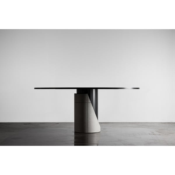 Masă dining cu blat cu aspect de lemn de stejar 180x120 cm Sharp - Lyon Béton-image-1