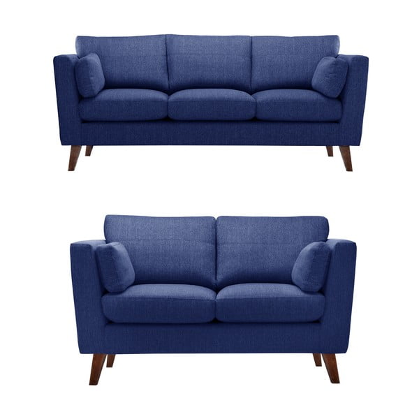 Set 2 canapele pentru 2 și 3 persoane Jalouse Maison Elisa, bleumarin