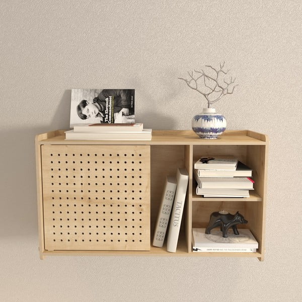 Bibliotecă de perete cu aspect de lemn de stejar 65x30 cm Sima – Kalune Design-image-1