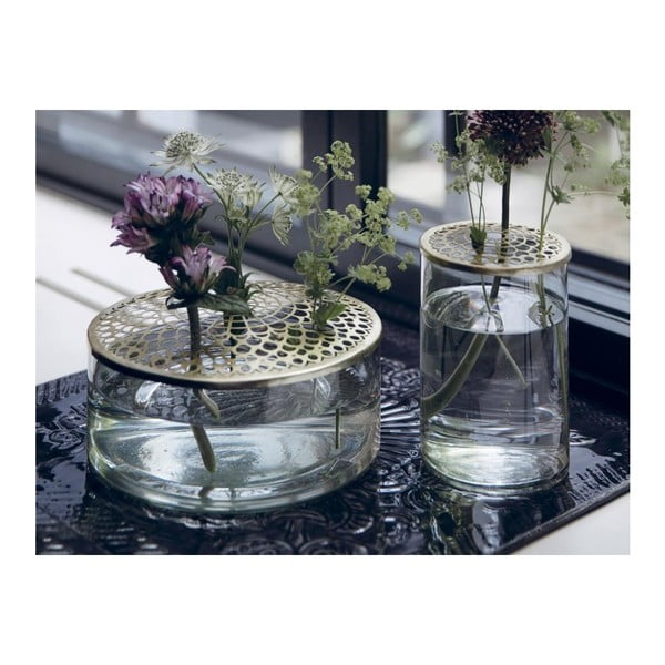 Vază din sticlă A Simple Mess Kassandra Brass, ⌀ 20,5 cm-image-3