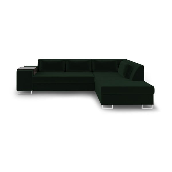 Canapea extensibilă cu șezlong pe partea dreaptă Cosmopolitan Design San Antonio, verde