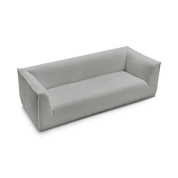 Canapea gri deschis cu tapițerie din țesătură bouclé 242 cm Giorgia – Bobochic Paris-image-4
