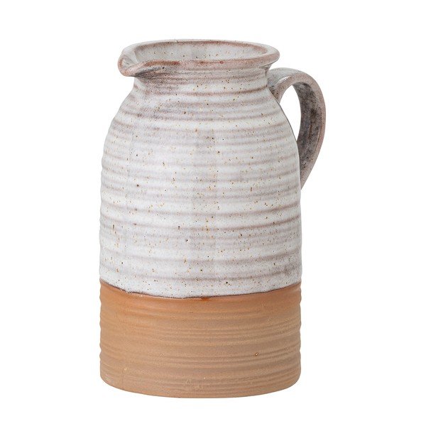 Ulcior de lapte din gresie ceramică Bloomingville Ayla, 300 ml, alb-natural-image-2