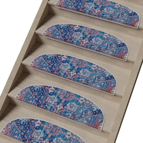 Covorașe pentru scări albastre 16 buc. 20x65 cm Yoruk – Vitaus-image-1