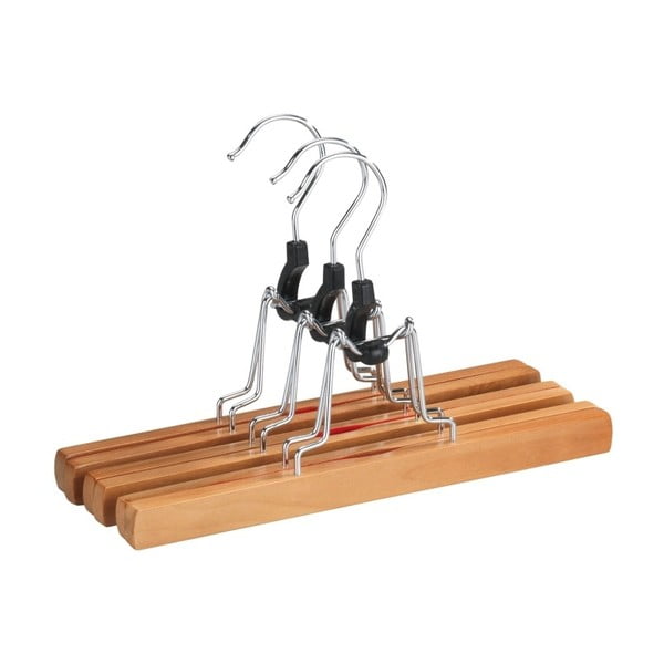 Set 3 umerașe din lemn pentru pantaloni Wenko Clamping Hanger-image-1