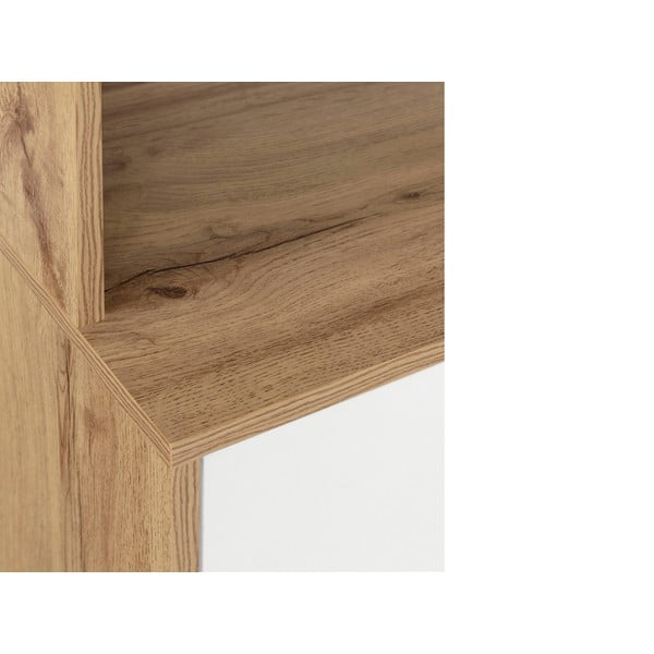 Vitrină albă/în culoare naturală cu aspect de lemn de stejar 84x165 cm Skandi – Støraa-image-4