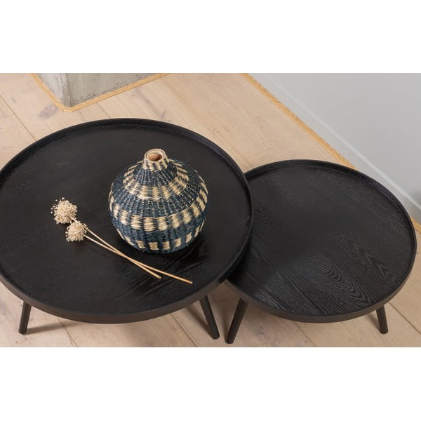 Masă de cafea WOOOD Mesa, Ø 60 cm, negru-image-2