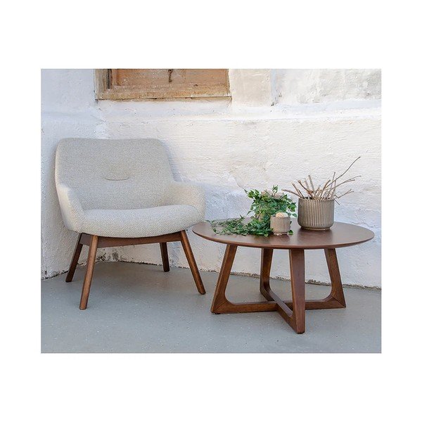 Fotoliu din lemn de nuc House Nordic London, maro bej-image-1