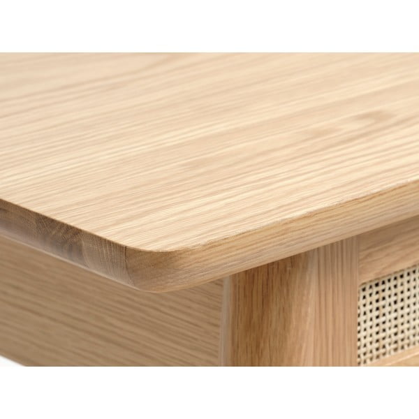 Masă consolă în culoare naturală cu blat cu aspect de lemn de stejar 40x110 cm Barrali – Unique Furniture-image-4