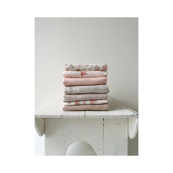 Scutece roz/bej 2 buc. din muselină 70x70 cm Bows – Cam Cam Copenhagen-image-4