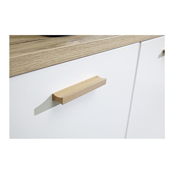 Comodă cu 3 uși și sertare Germania Oslo, alb-image-3