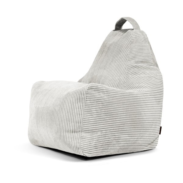 Fotoliu bean bag crem cu tapițerie din catifea reiată Play Amuse – SLOWDOWN