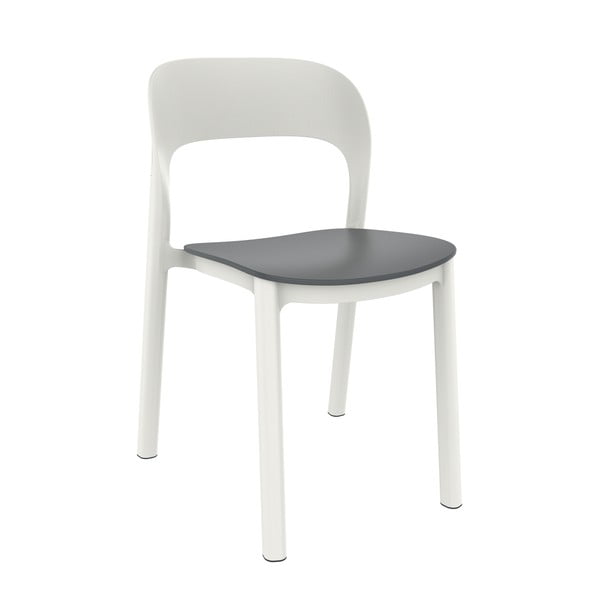 Set 4 scaune de grădină cu șezut gri Resol Ona, alb