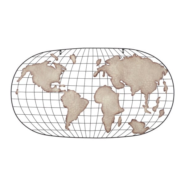 Decorațiune metalică pentru perete Mauro Ferretti Globe Oval Dark