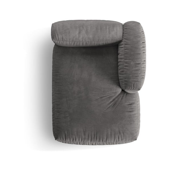 Modul pentru canapea modulară gri cu tapițerie din catifea (cu colț pe partea dreaptă) Martina – Micadoni -image-4