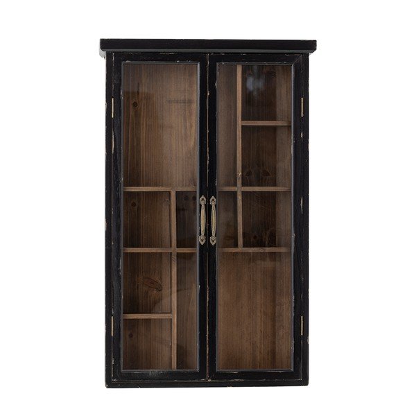 Vitrină neagră din lemn de brad suspendată 50x80x14 cm Hazem – Bloomingville