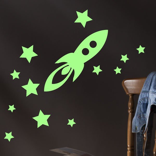 Autocolant fosforescent Fanastick Rocket and Stars-image-1