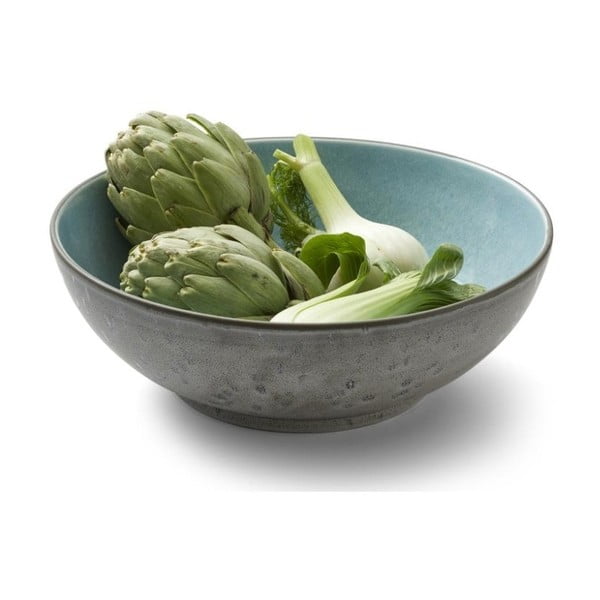 Bol din ceramică și glazură interioară albastru deschis Bitz Mensa, diametru 30 cm, gri-image-3