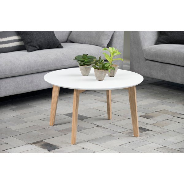 Masă de cafea Actona Molina, ⌀ 50 cm, alb-image-1