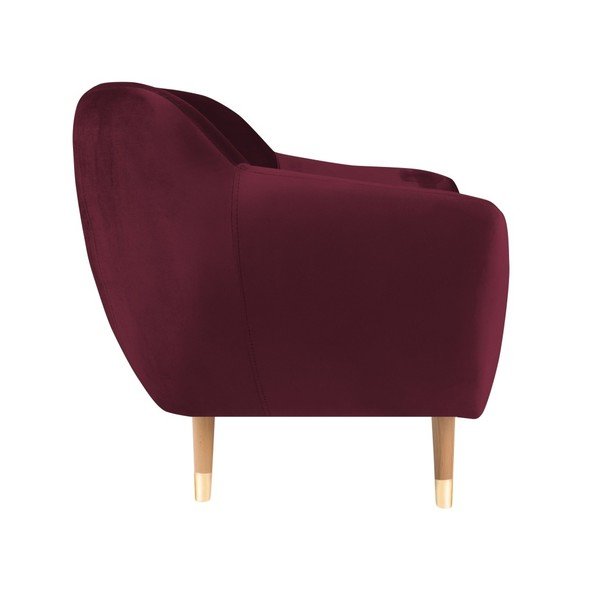 Fotoliu cu tapițerie din catifea Mazzini Sofas Benito, vișiniu-image-3