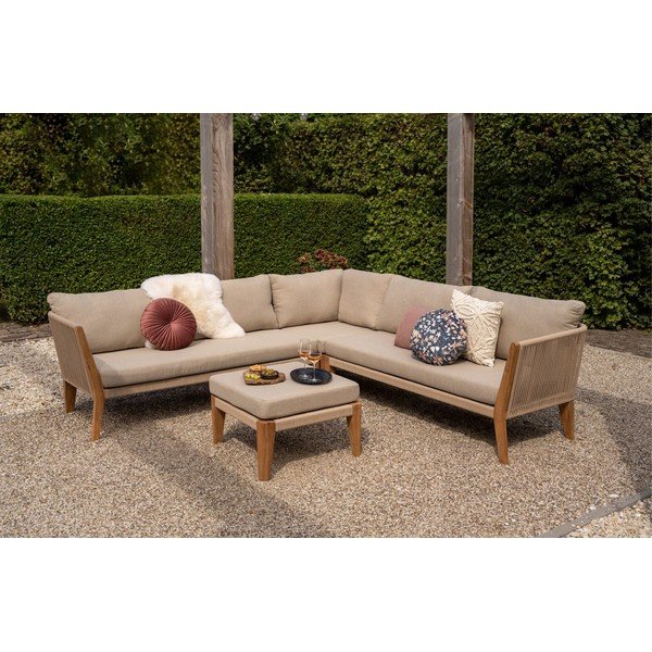 Set mobilier de grădină bej/natural  pentru 4 persoane San Remo – Exotan-image-1