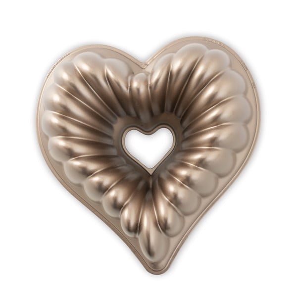 Formă pentru copt în formă de inimă Nordic Ware Heart, 2,4 l, arămiu