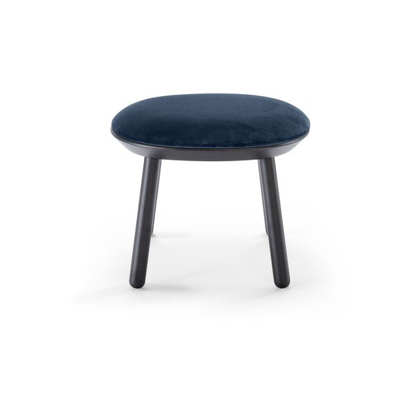 Taburet tapițat din catifea EMKO Naïve, albastru-negru-image-2