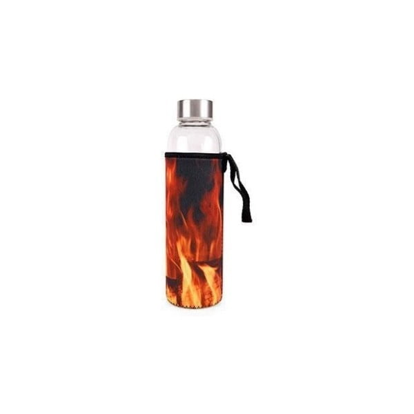 Sticlă pentru apă cu husă Kikkerland Fire, 600 ml