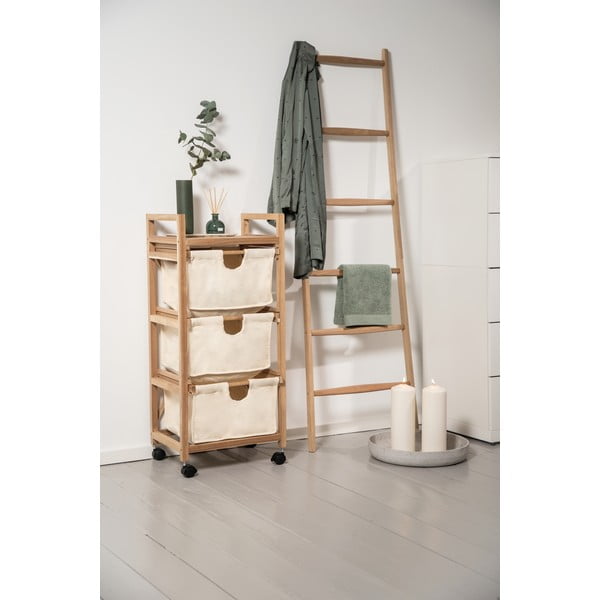 Dulap de baie bej/în culoare naturală jos din lemn de acacia 44x96 cm Acina – Wenko-image-1