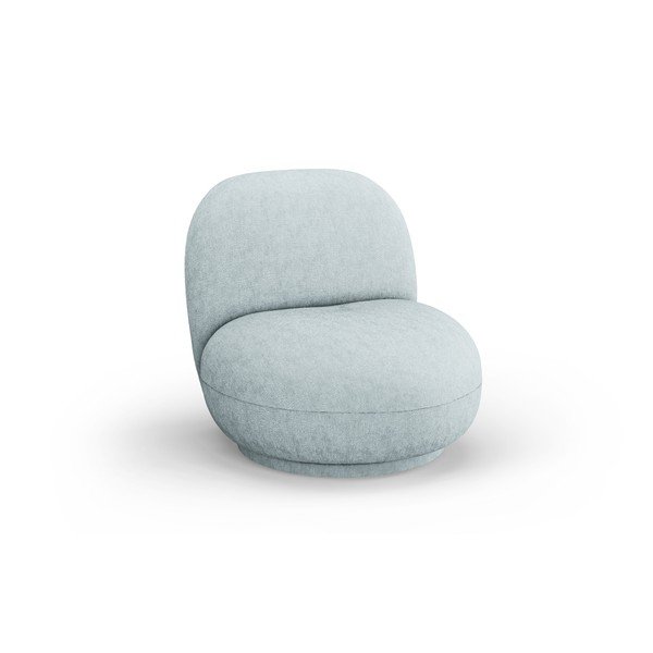 Fotoliu albastru deschis pivotant cu tapițerie din chenille Chuck – Micadoni 