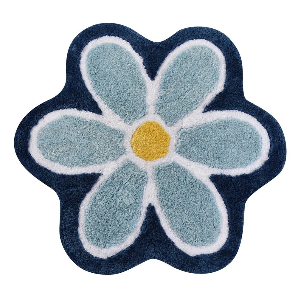 Covoraș de baie albastru ø 90 cm Flower – Foutastic