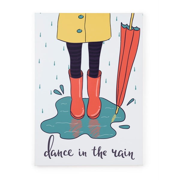Tablou pe pânză Tanuki Dance In The Rain, 70 x 50 cm