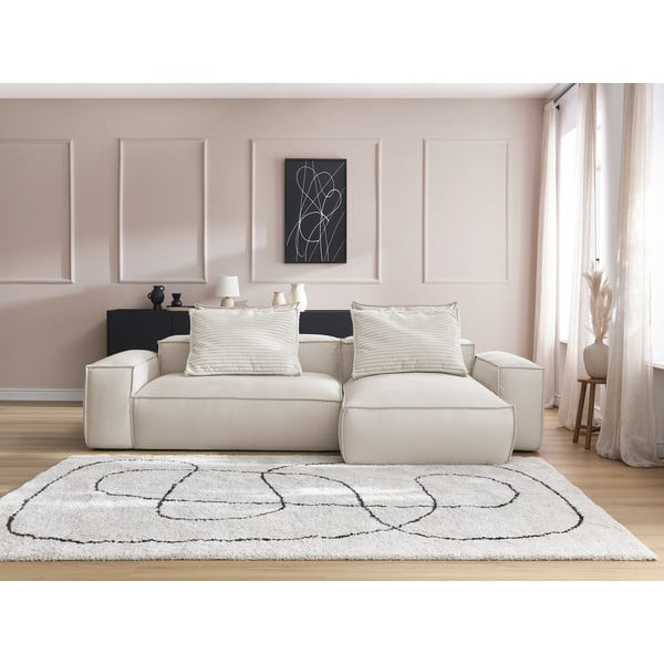 Colțar bej cu tapițerie din imitație de piele (cu colț variabil) Boheme – Bobochic Paris-image-1