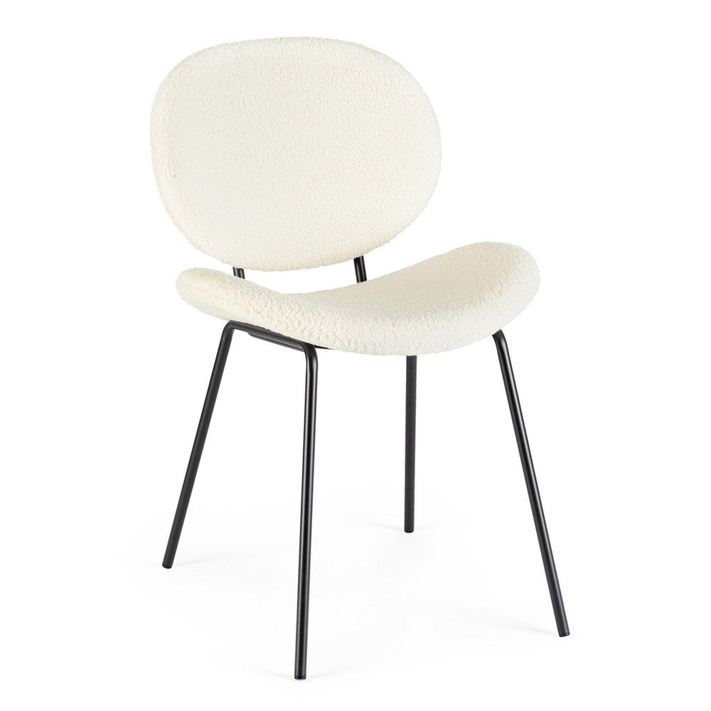 Scaun de dining alb tapițat Maddie – Yes Everyday