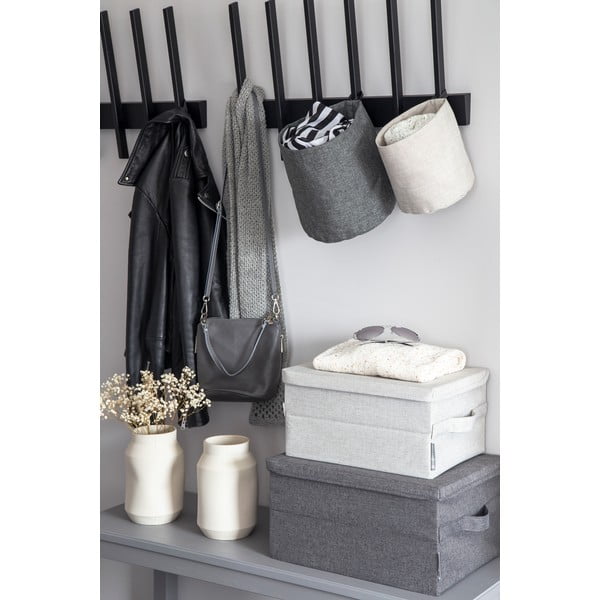 Cutie de depozitare gri din material textil cu capac 40x30x22 cm Soft Storage – Bigso-image-4