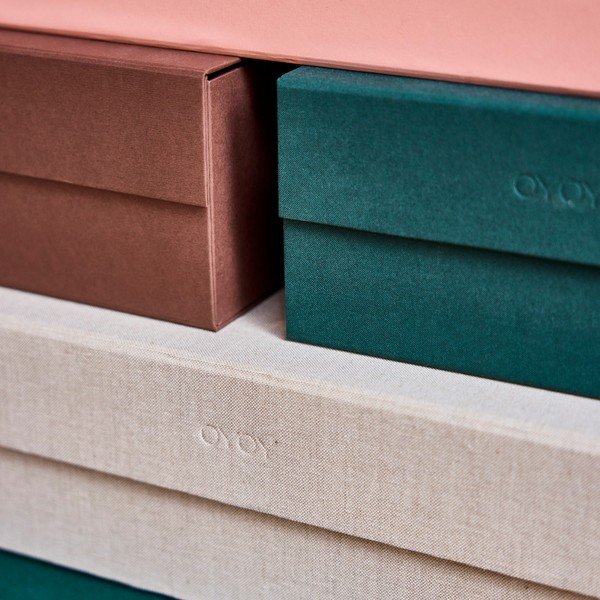 Cutie de depozitare roz-deschis din carton cu capac 33x25x15 cm Hako – OYOY Living Design-image-2