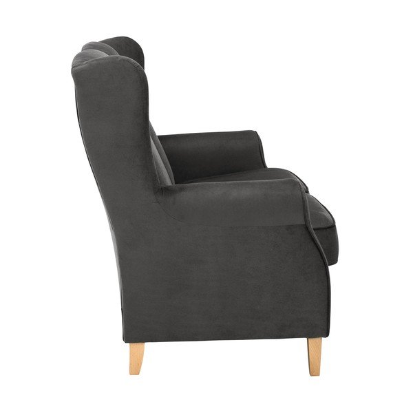 Canapea din catifea Max Winzer Lorris, 139 cm, gri antracit-image-4