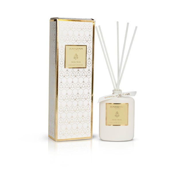 Difuzor de parfum în cutie cu aromă de mere și scorțișoară Bahoma London Diffuser, 100 ml, alb