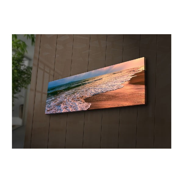 Tablou cu iluminare Wallity Beach, 90 x 30 cm