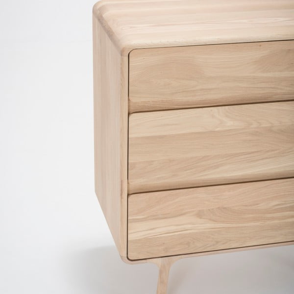 Comodă din lemn masiv de stejar cu 3 sertare Gazzda Fawn-image-4