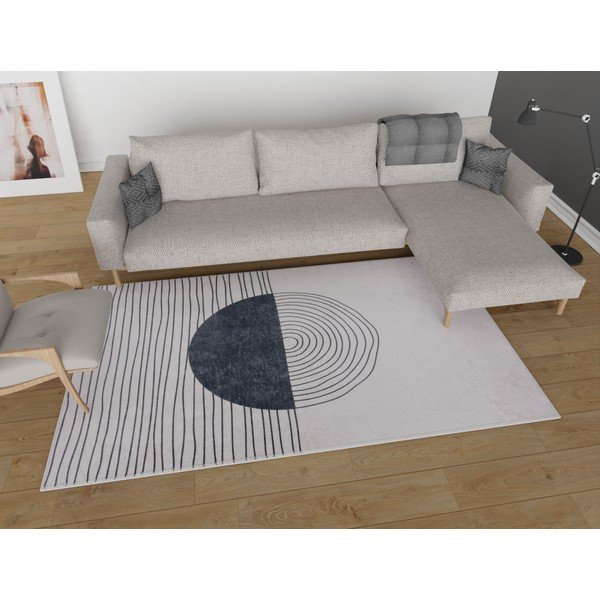 Covor tip traversă crem lavabil 80x200 cm – Vitaus-image-1