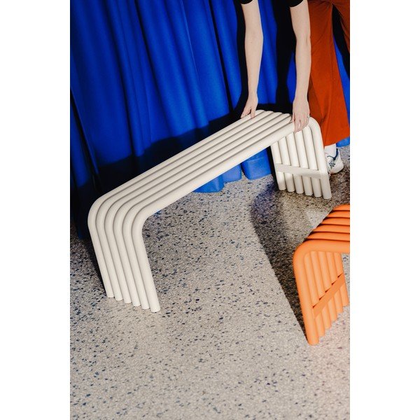 Bancă de grădină bej din metal Nokk – noo.ma-image-2