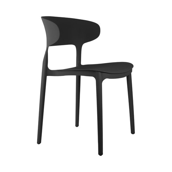 Scaune de dining negre 4 buc. din plastic Fain – Leitmotiv