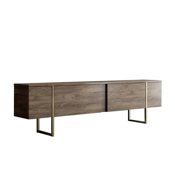 Comodă TV în culoare naturală cu aspect de lemn de nuc 180x30 cm Luxe – Kalune Design