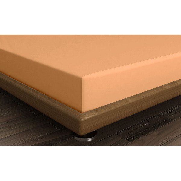 Cearceaf portocaliu din bumbac cu elastic 140x200 cm – Mijolnir-image-1
