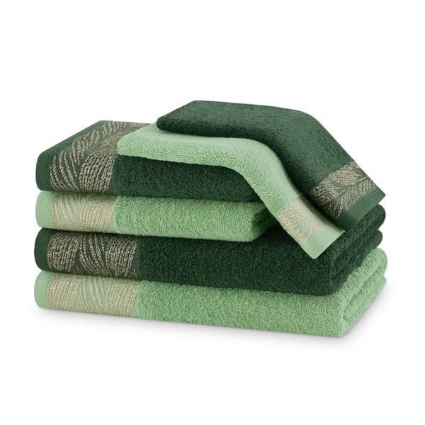 Prosoape de baie verzi 6 buc. din bumbac din frotir Allium – Restilo