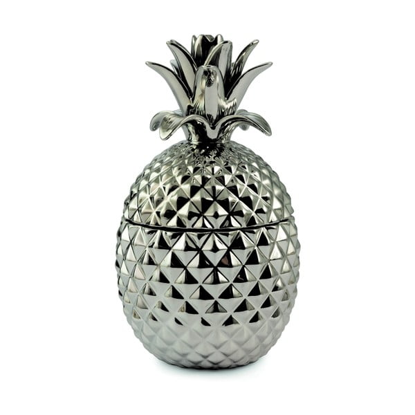 Recipient în formă de ananas, 27 cm, argintiu