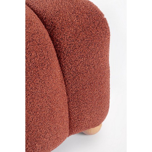 Bancă teracotă capitonată cu tapițerie din țesătură bouclé Zora – Bizzotto-image-3
