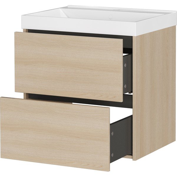 Dulap sub chiuvetă în culoare naturală suspendat cu aspect de lemn de stejar 61x65 cm Bodera – Germania-image-4